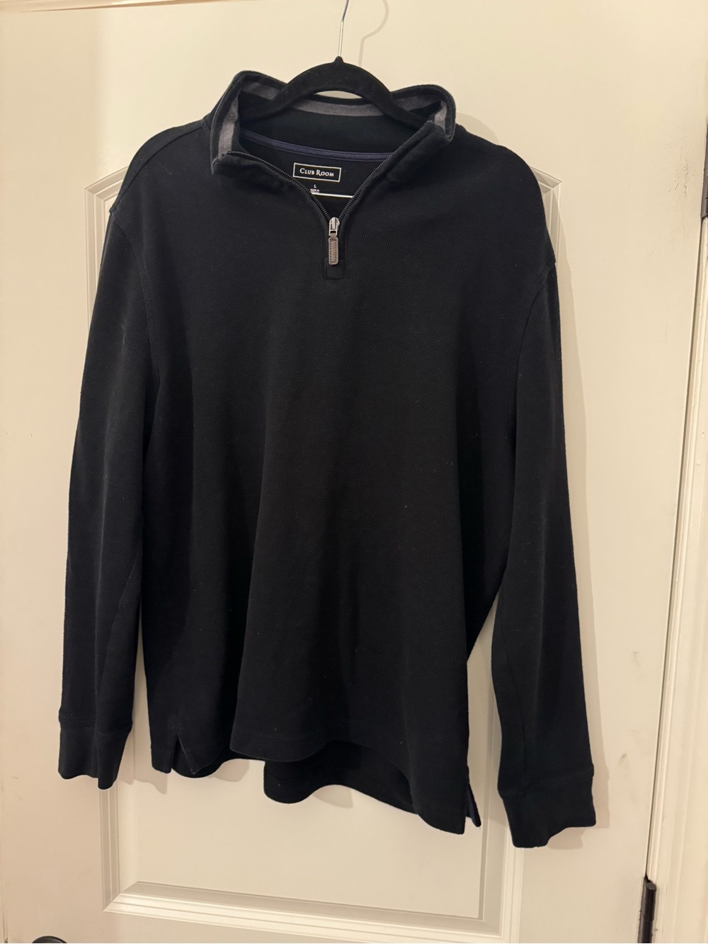 Club Room Men's Black Half-Zip Pullover Sweater